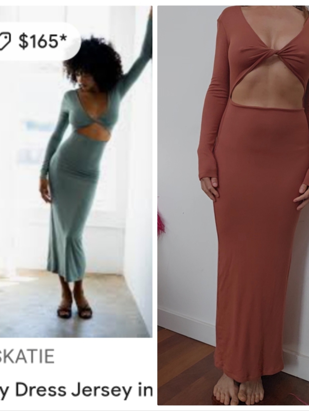 Skatie Holly Cut Our Jersey Dress Cinnamon Cocoa S - Picture 2 of 4